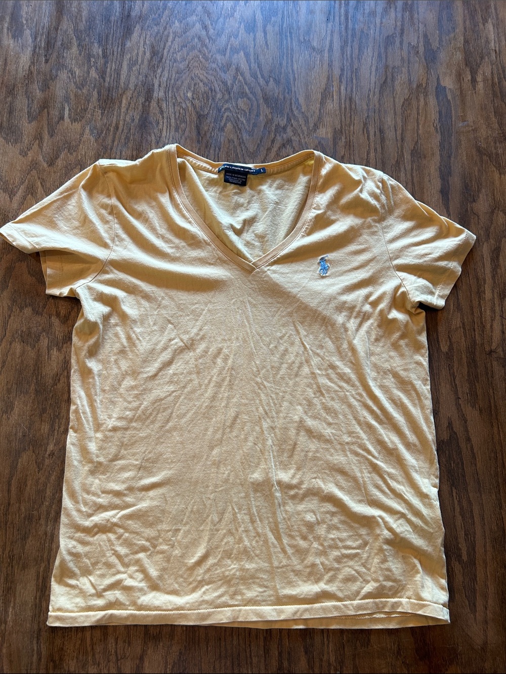 Ralph Lauren Yellow V-Neck Short Sleeve Tee